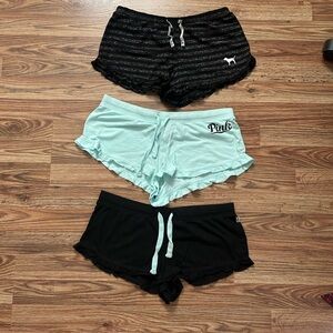 LAST DAY ❤️ Victoria’s Secret Pink Lounge ruffled sleep shorts bundle